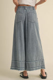 Washed Denim Wide Leg Pants B12489