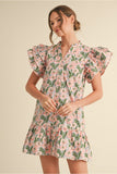 Pink Floral Print Dress H11830