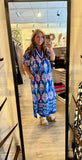 Boho Border Print Midi Dress K1937