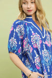 Boho Border Print Midi Dress K1937