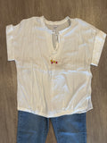 BLOUSE W/ PLEAT DTL & BEADS