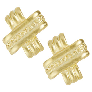 Gold Large Texas X's Earrings-1066C