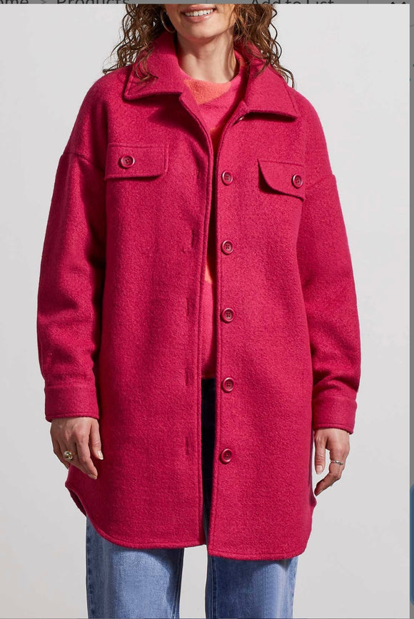STRETCH BOILED WOOL JACKET-DAHLIA