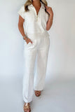 Grey Half Zip Casual Pant Set SW628725