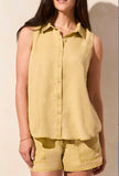 FLOWY SLEEVELESS BTN DOWN SHIRT-