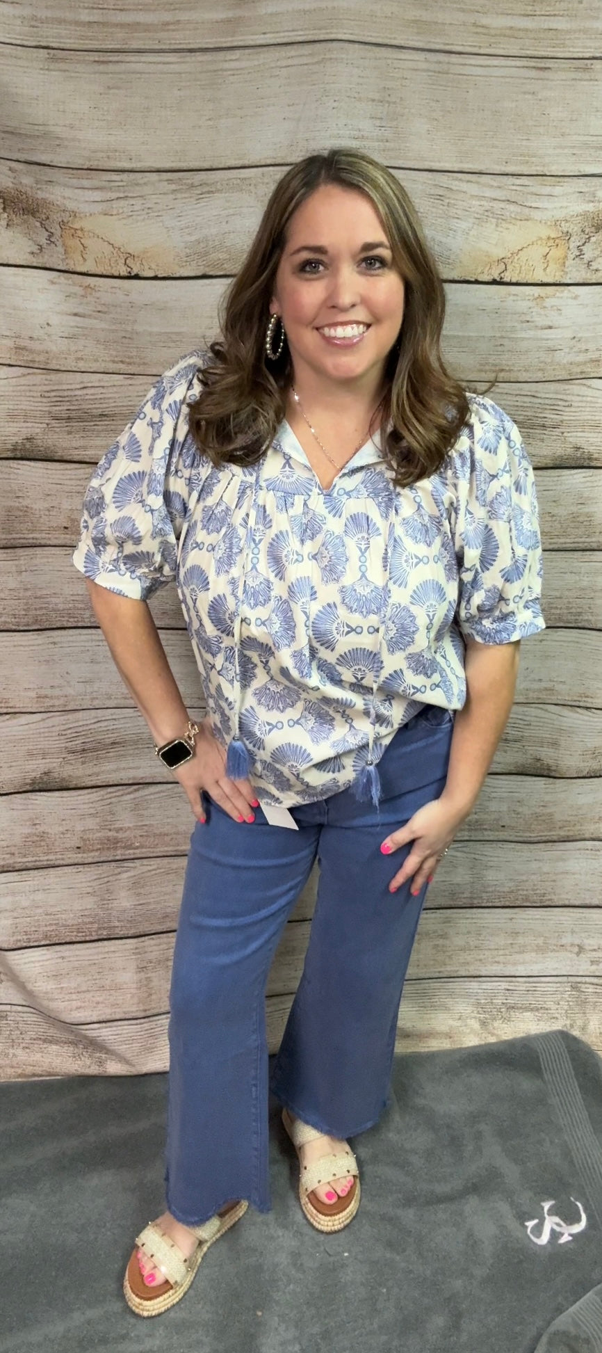 Zenana Acid Wash High Waist Frayed Hem Bootcut Pants- Marlin