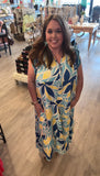 Blue Mix Tiered Maxi Dress