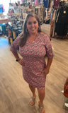 V-Neck Elbow Sleeve Dress