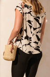 CAP SLEEVE TOP W/SHIRRING