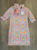Ruffle Neck Dress-Watteau Turquoise