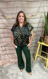 Juniper Green Print Top