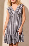 DRESS W/ FRILL AND TRIMS