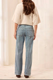 AUDREY HUGGING WIDE DENIM TROUSER-SKYLIGHT