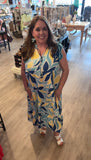 Blue Mix Tiered Maxi Dress