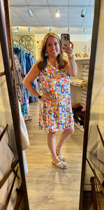 Sleeveless Sailboat Ruffle Neck Dress