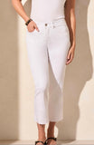 SOPHIA CURVY MICRO FLARE CROP JEANS W/RELEASED Hem- White