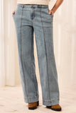 AUDREY HUGGING WIDE DENIM TROUSER-SKYLIGHT
