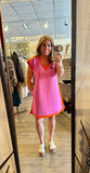 Pink/Orange V-Neck Dress G15480