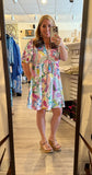 Tropical Print w/ Puff Sleeves H41428