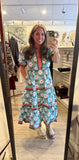 Peri Blue Floral Tiered Dress M50001