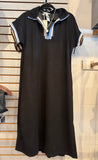 Black Solid Midi Dress w/ Side Slit M51192