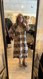 Latte Mix Print Midi Dress K1127