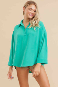 Seafoam Collared Neck Top