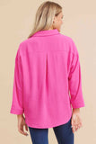 Hot Pink Collared Neck Top
