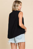 Black V-Neck Sleeveless Top