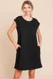 Black Embossing Texture Dress