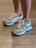 Corky’s No Prob Sneakers- White w/ Clear Rhinestones