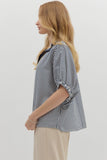 Navy Stripe Dolman Top T25970