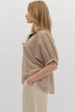 Caramel Stripe Dolman Top T25970