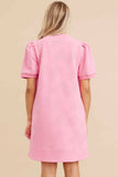Pink Textured Dress w/ Pockets