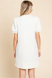 Ivory Textured Dress w/ Pockets