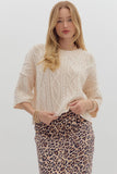 Ecru Solid Knit Sweater T27454