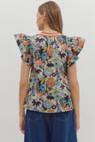Cinnamon Floral Print Top T28208