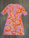 Split Neck Dress-Flora