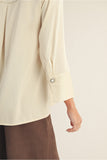 Ivory Satin Top w/ Pearl Button G14817