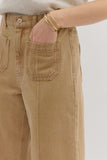 Camel Wide-Leg Ankle Pant w/ Wide Cuff P27096