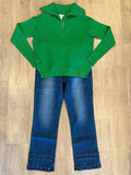 AUDREY STRAIGHT CROP W/TAPE EMB