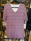 V-Neck Elbow Sleeve Dress