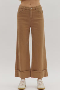 Camel Mid-Rise Ankle Pant P27856
