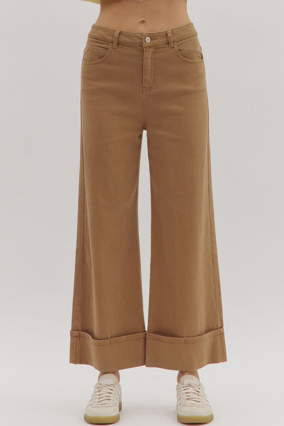 Camel Mid-Rise Ankle Pant P27856