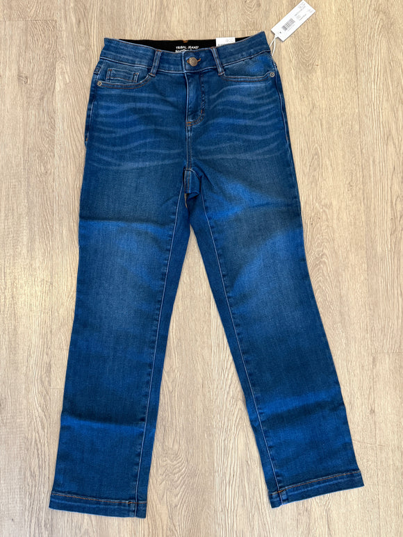 AUDREY BOUNDLESS STRETCH DENIM STRAIGHT LEG CROP JEANS-FADEDBLUE