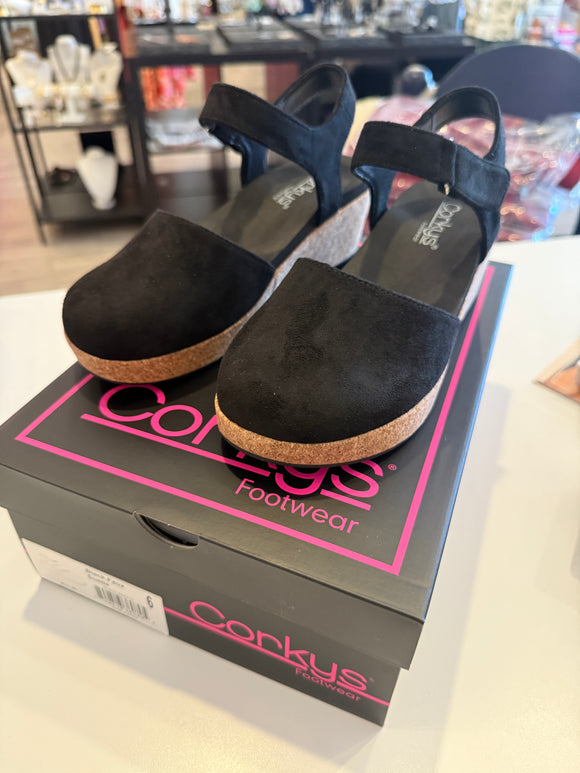 Corky’s All In- Black Faux Suede