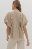 Caramel Stripe Dolman Sleeve Top T28721