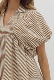 Caramel Stripe Dolman Sleeve Top T28721