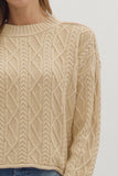 Natural Textured Cable Knit Sweater T27372