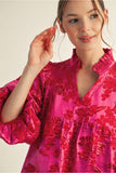 Hot Pink Floral Jacquard Dress G14867